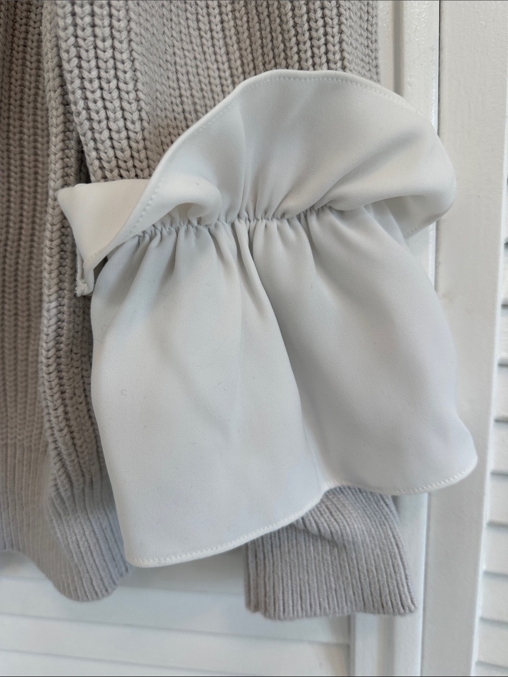 ADEAM Cream Ribbed Knit Sweater with Label Detail - Picture 4 of 4